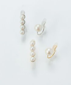 Phoebe 【金属アレルギー対応】2setラインパールイヤーカフ　シルバー/ニッケルフリー