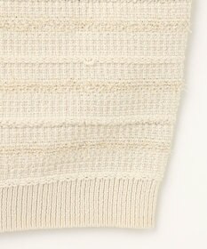 自由区 S 【洗える】テクスチャーコットンブレンドニット ベスト