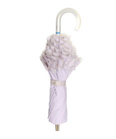 MOONBAT 【ランバン オン ブルー（LANVIN en Bleu）】晴雨兼用折りたたみ日傘　ビジュー付きオーガンジーフリル