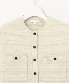 自由区 【洗える】テクスチャーコットンブレンドニット ベスト