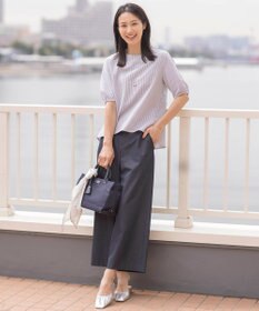 J.PRESS LADIES 【洗える・吸水速乾】麻シェルドライ セミワイド パンツ