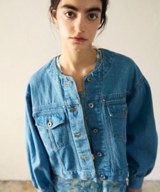 GRACE CONTINENTAL ノーカラーデニムジャケット