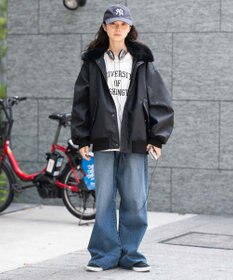 WEGO 【ユニセックス着用ITEM/MLサイズ展開】PU2WAYフライトブルゾン