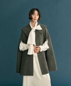 #Newans セーラーカラーダブルフェイスケープコート