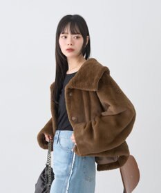 earth music&ecology ファーショートブルゾン