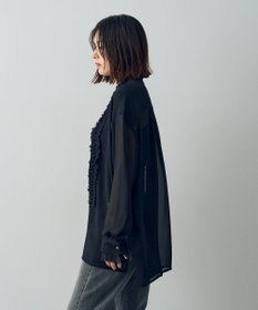 YECCA VECCA フリルデザインロングシャツ