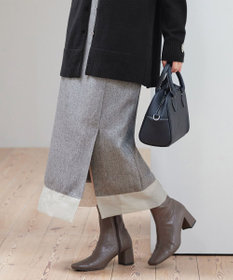 Tiaclasse 【洗える】メランジヘリンボーンツイードスカート