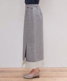 Tiaclasse 【洗える】メランジヘリンボーンツイードスカート