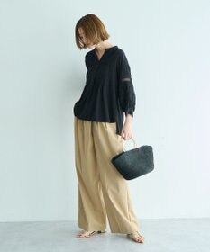 YECCA VECCA レース切替スキッパーブラウス