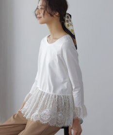 組曲 レースコンビ ロングTシャツ