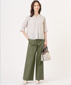 J.PRESS LADIES L 20チノストレッチ ストレート パンツ