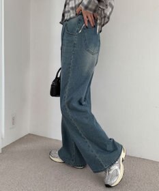 WEGO モチーフデニムタックパンツ