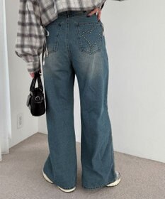 WEGO モチーフデニムタックパンツ