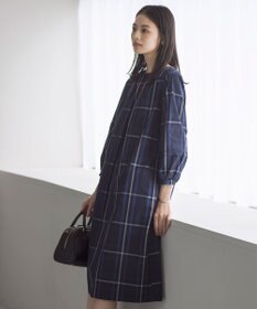 J.PRESS LADIES 【洗える】2/2綾 メモリーチェック ワンピース