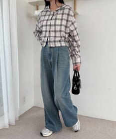 WEGO モチーフデニムタックパンツ