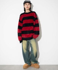 WEGO 【ユニセックスITEM着用】フェザーボーダープルオーバー