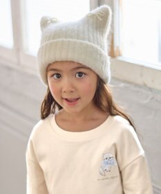 ANY KIDS ネコニットキャップ エクリュ