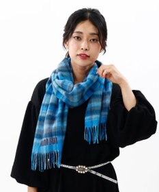 AURORA 【 ANNA SUI（アナ スイ）】ウールチェックマフラー(WASH)