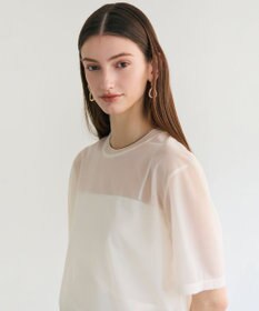 BEIGE， SELEN / リブコンビ シアーTシャツ