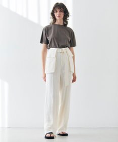 BEIGE， 【洗える】BERNARD / リネンワイドポケット付きラップベルト