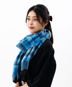 AURORA 【 ANNA SUI（アナ スイ）】ウールチェックマフラー(WASH)