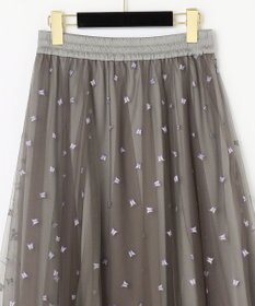 GRACE CONTINENTAL ブーツプリントチュールスカート