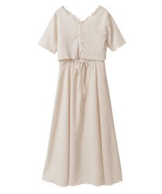 earth music&ecology ＳＥＴ２点ギャザーカットカーデ＋キャミワンピース