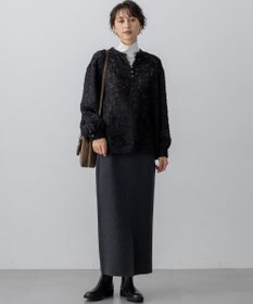 23区 L 【洗える】シアーカットジャカード ブラウス