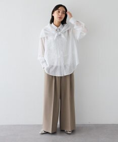 CRAFT STANDARD BOUTIQUE 【2点SET】スカーフ付きシアーストライプシャツ