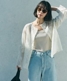 UNFILO L 【前後着用可能の2WAY仕様】ボタニカル エンブロイダリー ブラウス