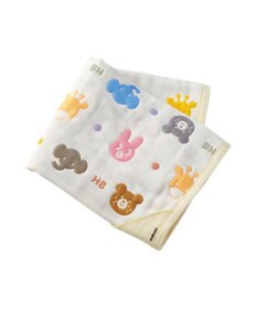 MIKI HOUSE HOT BISCUITS どうぶつ柄 6重織ガーゼケット