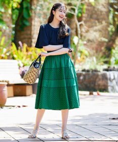 Tiaclasse L 【新色追加・洗える】幅広く活躍が期待できるレース切替スカート