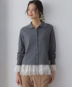 組曲 レースコンビ ロングTシャツ