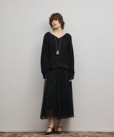 GRACE CONTINENTAL ラメフェザーニットトップ