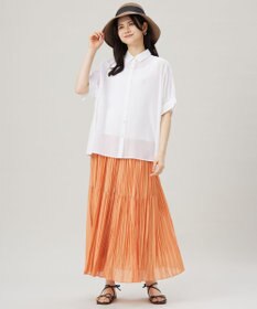 自由区 【接触冷感・洗える】ハンドワッシャープリーツ スカート