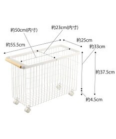 tower ランドリーバスケット トスカ キャスター付き ワイド&ロー ホワイト