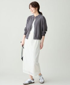 ANY L コットンブレンドポロカーデ