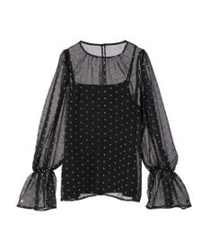 Green Parks Ｂ．ＳＥＴ２点　シアードットブラウス＋キャミソール