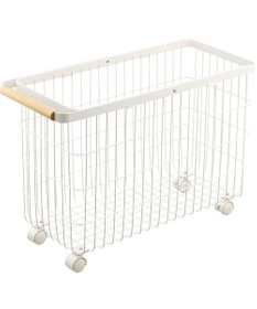 tower ランドリーバスケット トスカ キャスター付き ワイド&ロー ホワイト