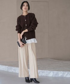 ANY SIS センタープレスメランジ パンツ ライトベージュ