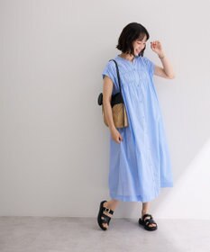 Green Parks フレンチスリーブシャーリングワンピース