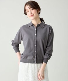 ANY L コットンブレンドポロカーデ