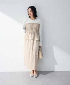 Green Parks ペプラムドッキングワンピース