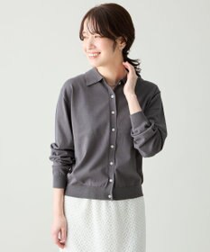 ANY L コットンブレンドポロカーデ