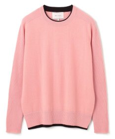 BEIGE， 【洗える】POMPE / ウールカシミヤ配色リブクルーネック