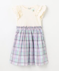 ANY KIDS チェック ドッキングワンピース