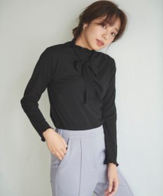 Feroux 【2WAY・洗える】リボンタイシアータートル カットソー