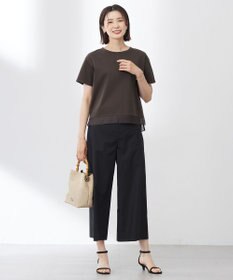 J.PRESS LADIES 【WEB限定カラーあり・洗える】コットンスムース シアーデザイン カットソー