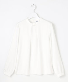 J.PRESS LADIES L 【洗える】ヌーディスバックサテン スタンドカラー ブラウス