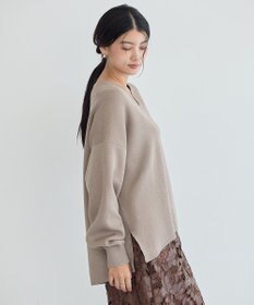 YECCA VECCA Vネック配色デザインニット